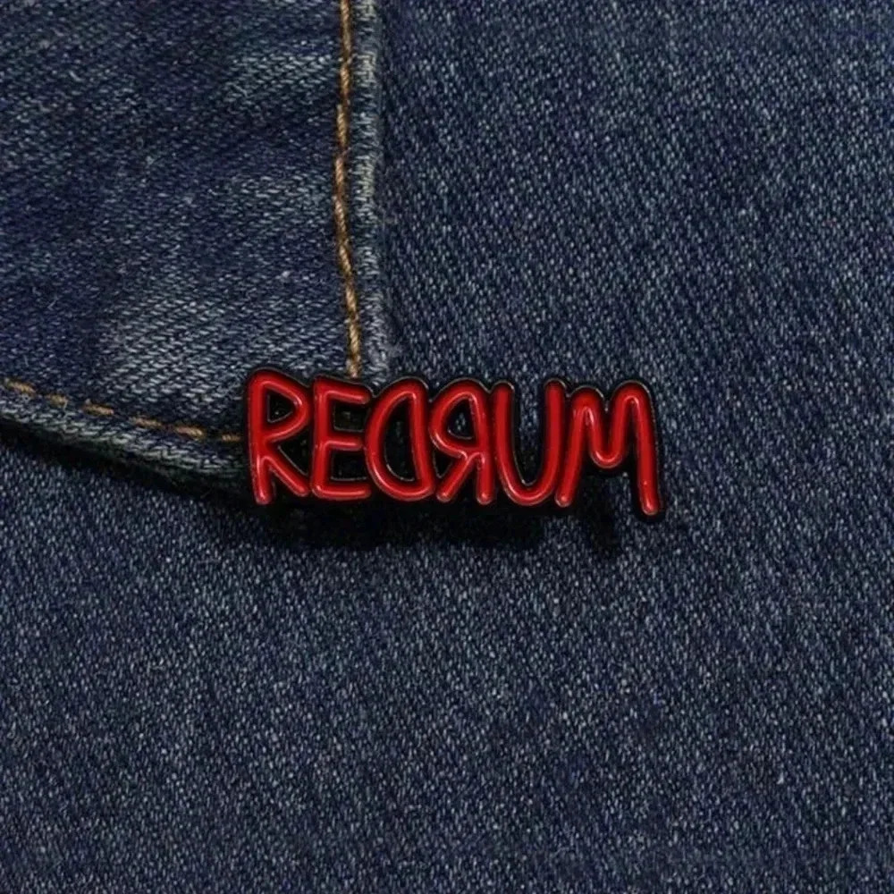 Redrum red case files TV show black Gothic Style enamel pin brooch charm purse b